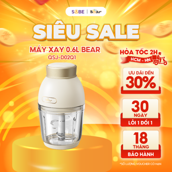 Máy xay ăn dặm 0.6L Bear QSJ-D02Q1