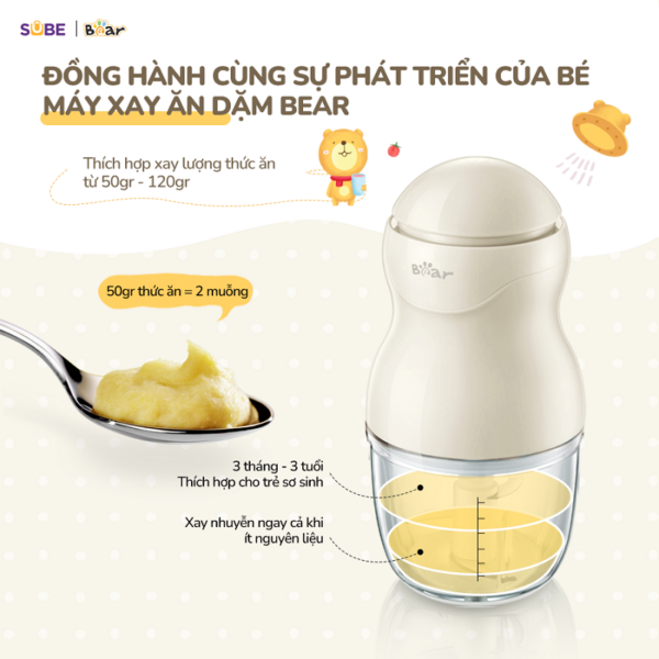 Máy xay ăn dặm Bear GR-B03V8 - Ảnh 4