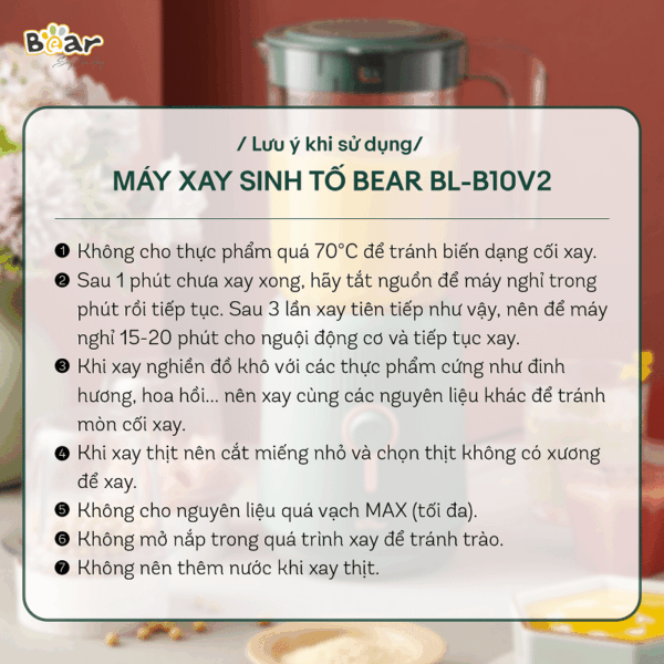 Máy xay sinh tố đa năng Bear BL-B10V2 - Ảnh 14