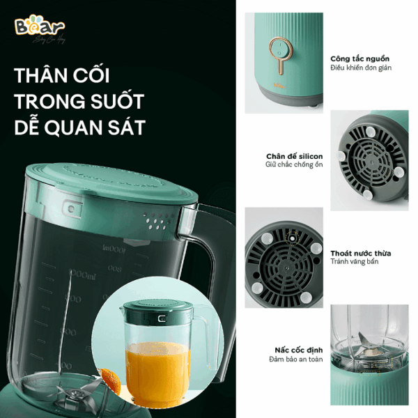 Máy xay sinh tố đa năng Bear BL-B10V2 - Ảnh 9