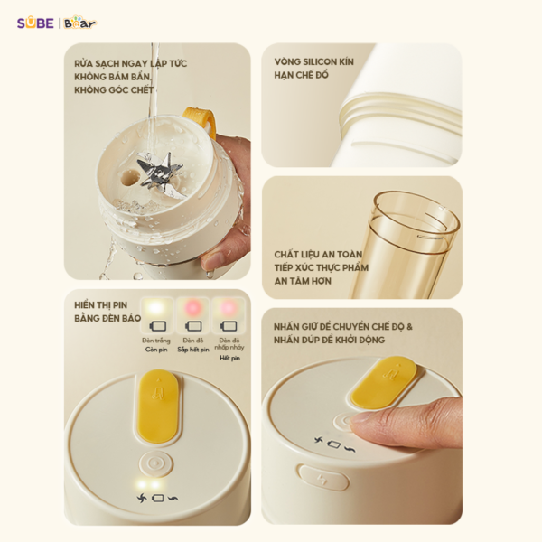 Máy xay sinh tố Bear SB-MX04K - Ảnh 8