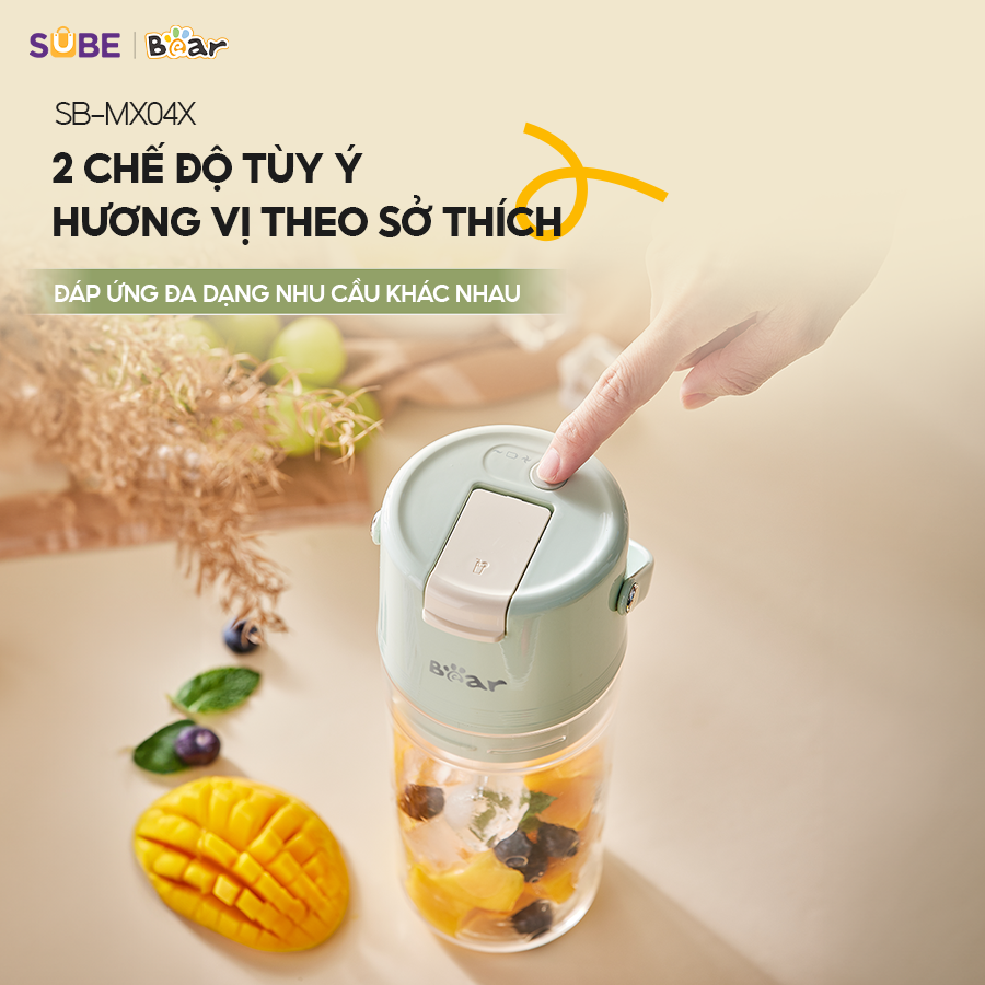 2 chế độ xay sinh tố Bear SB-MX04X 2 chế độ xay sinh tố Bear SB-MX04X