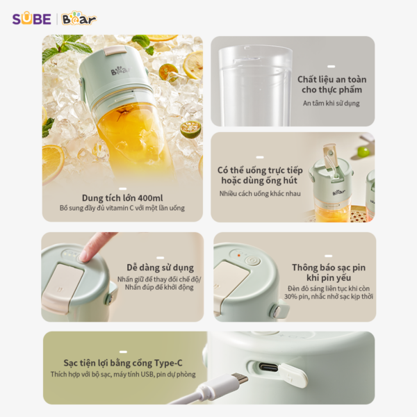 Máy xay sinh tố Bear SB-MX04X - Ảnh 6