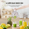 Máy xay sinh tố Bear SB-MX15L - 6 Lưỡi dao xay đa tầng, an toàn, bền bỉ - Ảnh 4
