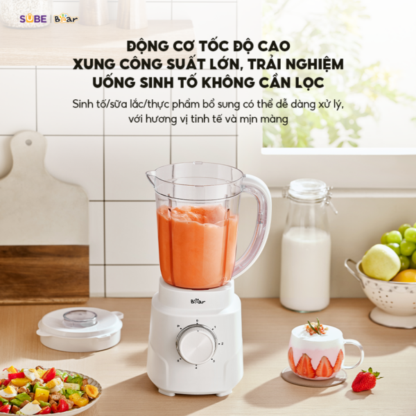 Máy xay sinh tố Bear SB-MX15L - 6 Lưỡi dao xay đa tầng, an toàn, bền bỉ - Ảnh 5