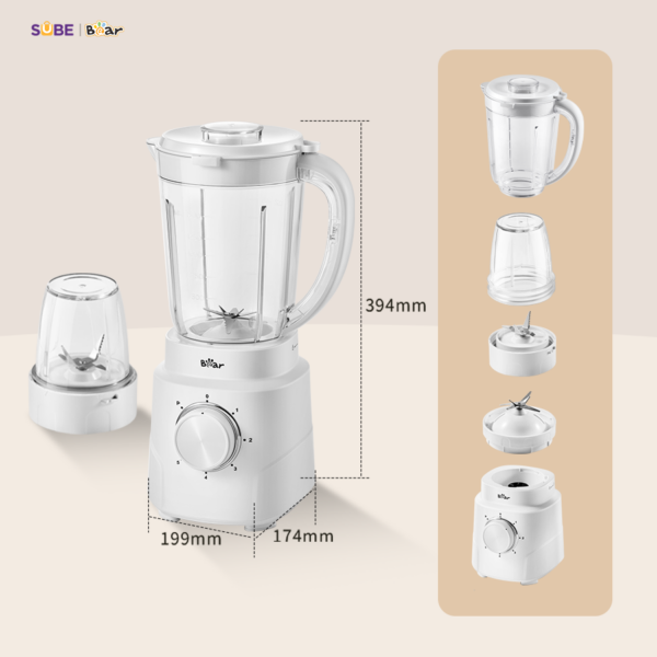 Máy xay sinh tố Bear SB-MX15L - 6 Lưỡi dao xay đa tầng, an toàn, bền bỉ - Ảnh 11