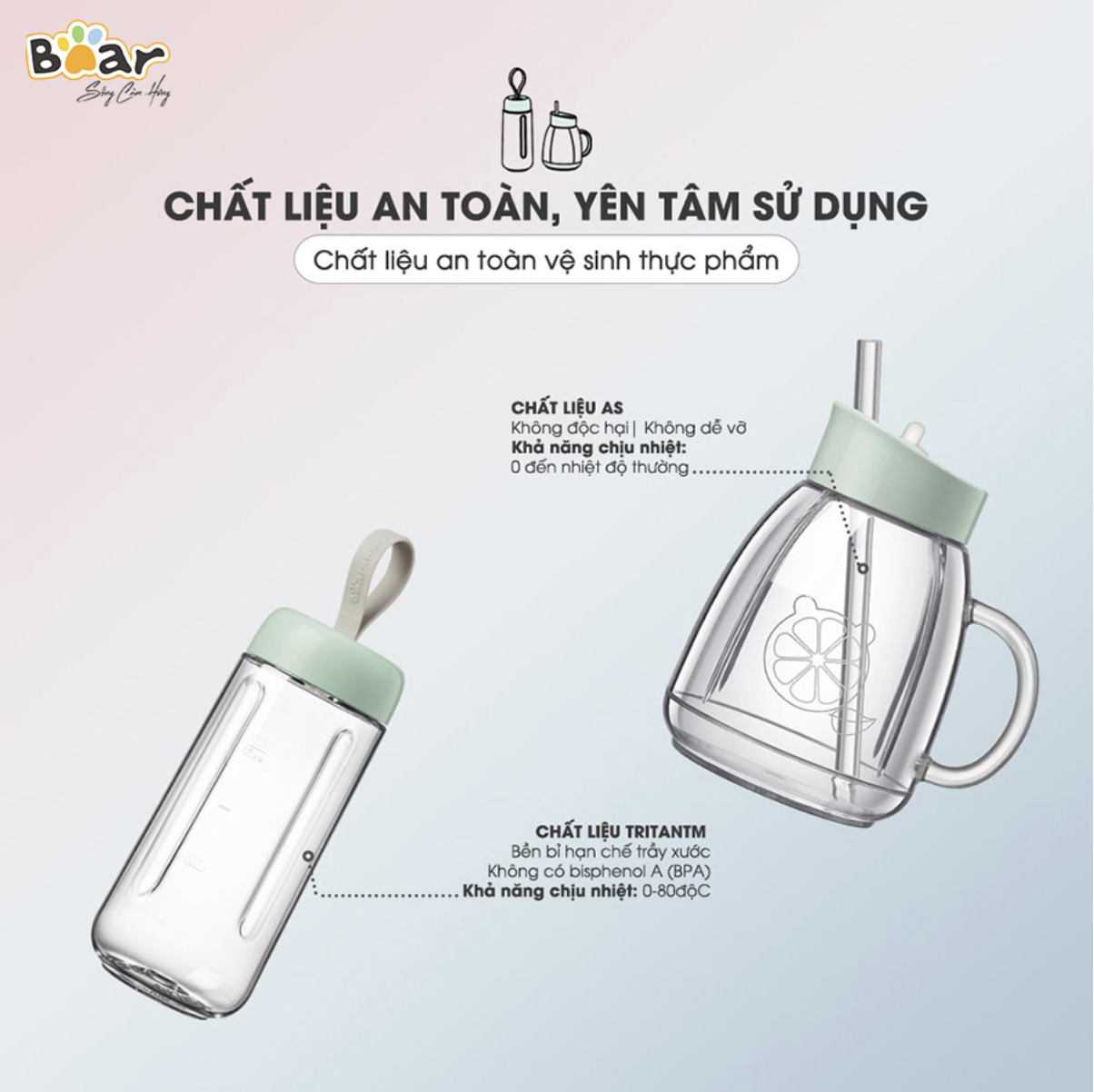 Máy xay sinh tố Bear LLJ-D04A1 an toàn Máy xay sinh tố Bear LLJ-D04A1