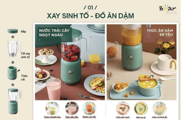 Máy xay sinh tố đa năng Bear BL-B10V2 - Ảnh 4