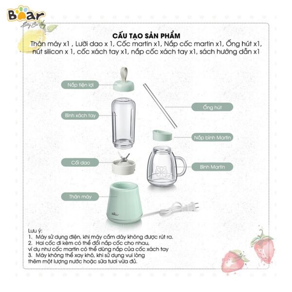 Máy xay sinh tố Bear LLJ-D04A1 - Ảnh 15