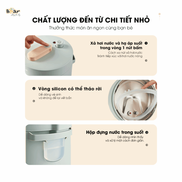 Nồi áp suất Bear 2.5L SB-AS25L - Ảnh 11