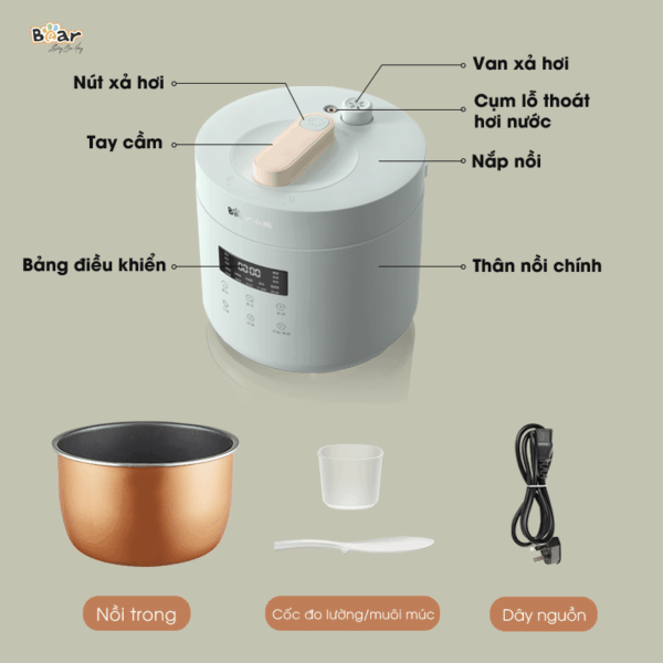 Nồi áp suất Bear 2.5L SB-AS25L - Ảnh 15