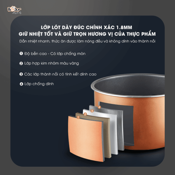 Nồi áp suất Bear 2.5L SB-AS25L - Ảnh 5