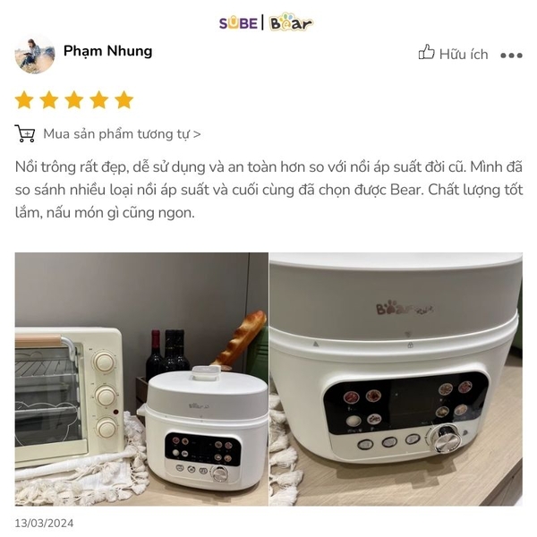 Phản hồi của khách hàng về nồi áp suất Bear 4L Nồi áp suất Bear 4L