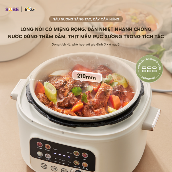 Nồi áp suất Bear 4L SB-AS40W - Ảnh 6