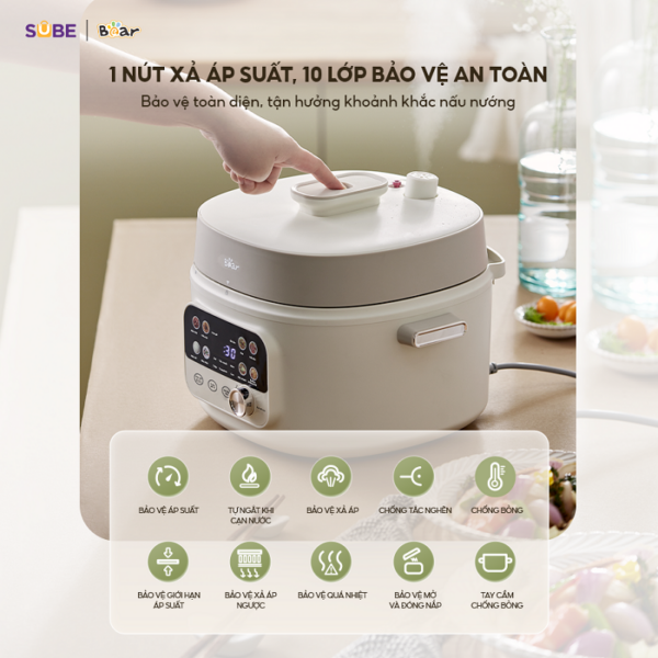 Nồi áp suất Bear 4L SB-AS40W - Ảnh 9