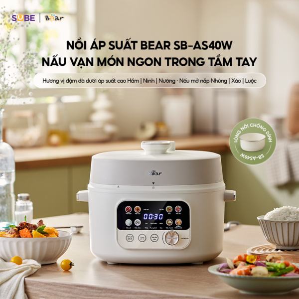 Nồi áp suất Bear 4L SB-AS40W - Ảnh 4