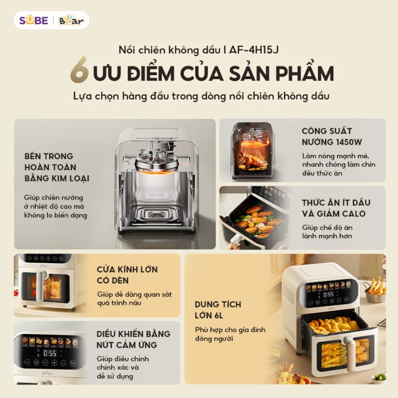 nồi chiên không dầu Bear AF-4H15J