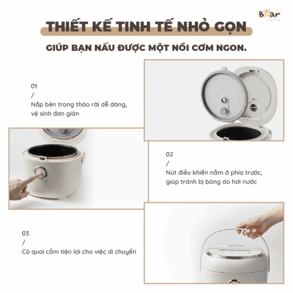Nồi cơm điện Bear 3L SB-NC30A - Ảnh 6