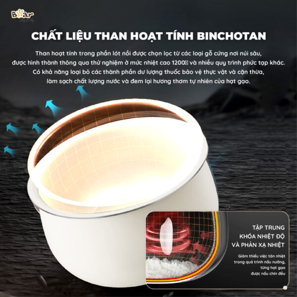 Nồi cơm điện Bear 3L SB-NC30B - Ảnh 3