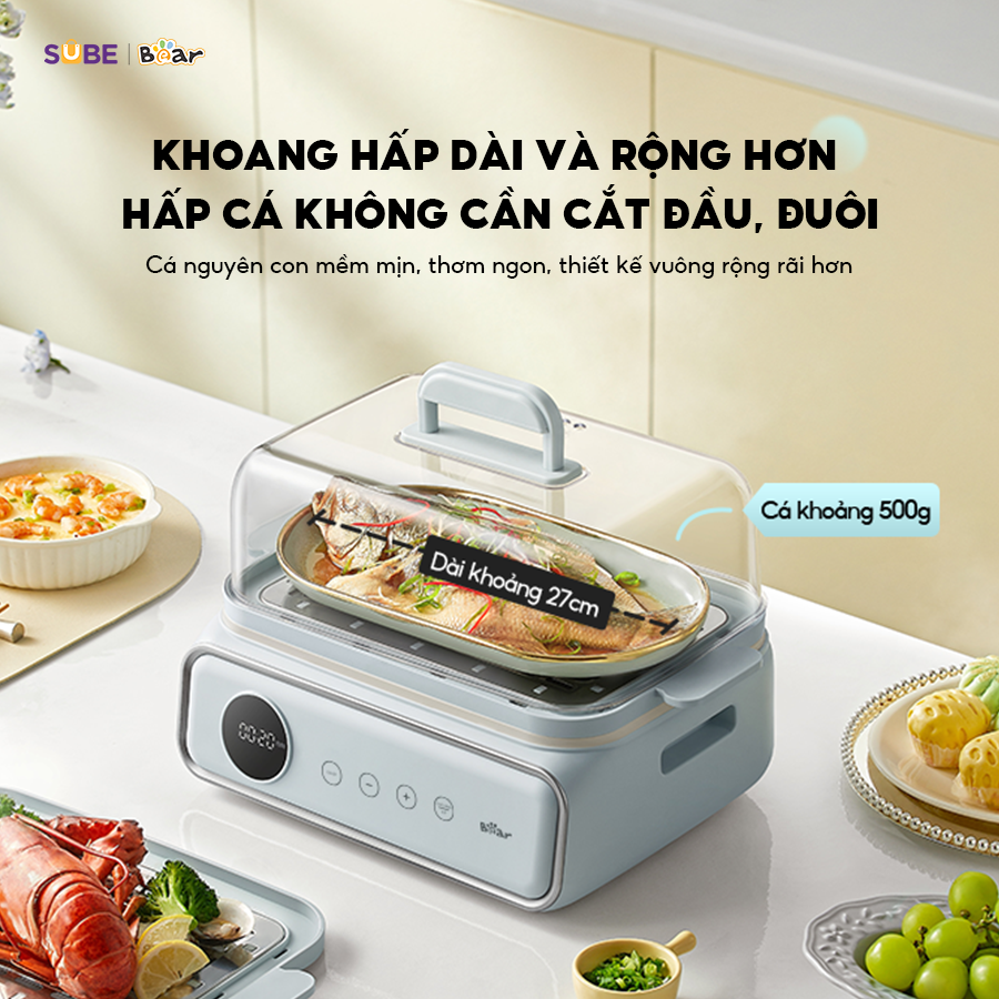 Hấp cá nguyên con với nồi hấp Bear P20W7 Hấp cá nguyên con với nồi hấp Bear P20W7