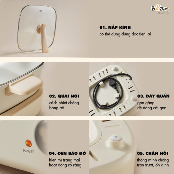 Nồi lẩu Bear 4L DHG-C40M1 - Ảnh 7