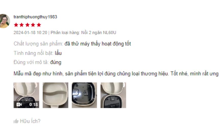 Đánh giá của chị Thùy về nồi lẩu Bear 6L Nồi lẩu Bear 6L
