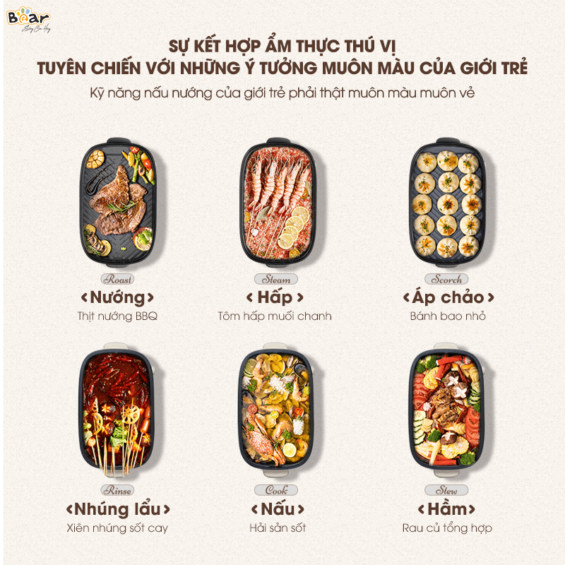 Chức năng chính của nồi lẩu đa năng Bear SB-NL45K