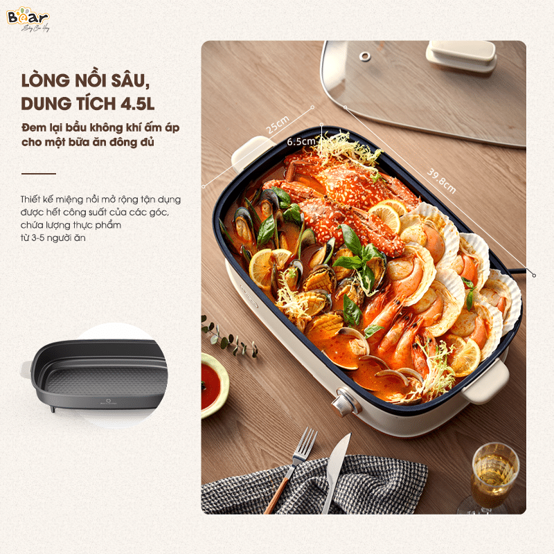 Hướng dẫn sử dụng chế độ nấu lẩu nồi Bear đa năng SB-NL45K