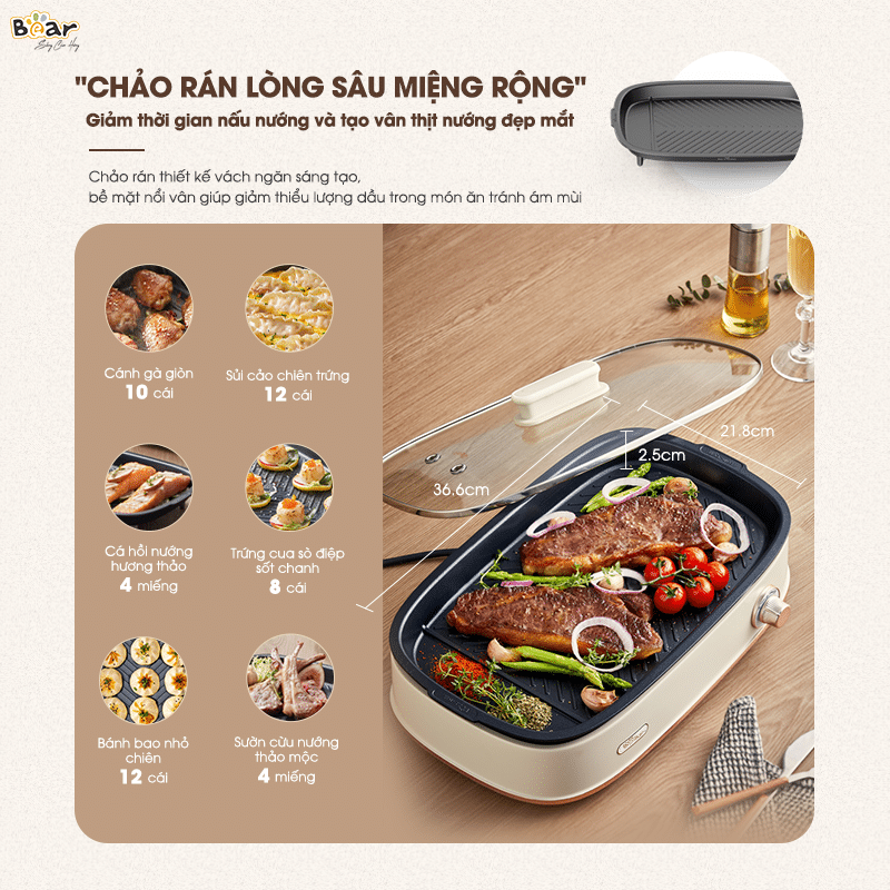 Công dụng sản phẩm nồi lẩu đa năng Bear SB-NL45K
