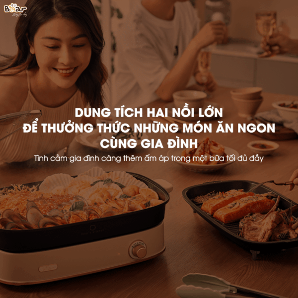 [Ưu đãi 300K + Freeship] Nồi lẩu nướng đa năng Bear SB-NL45K, dung tích 4.5L | Bảo hành 18 tháng - Ảnh 20