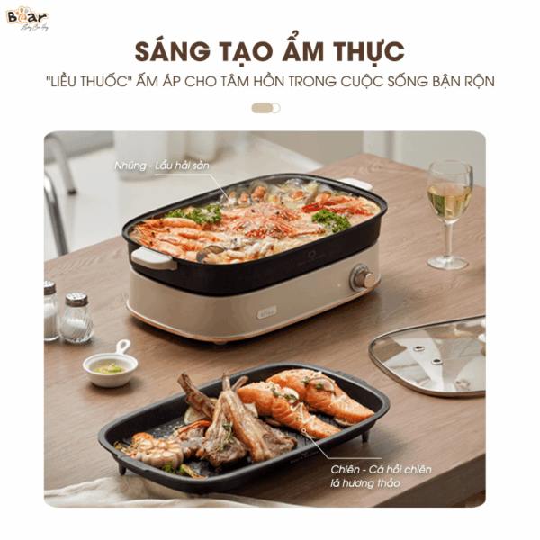 [Ưu đãi 300K + Freeship] Nồi lẩu nướng đa năng Bear SB-NL45K, dung tích 4.5L | Bảo hành 18 tháng - Ảnh 19