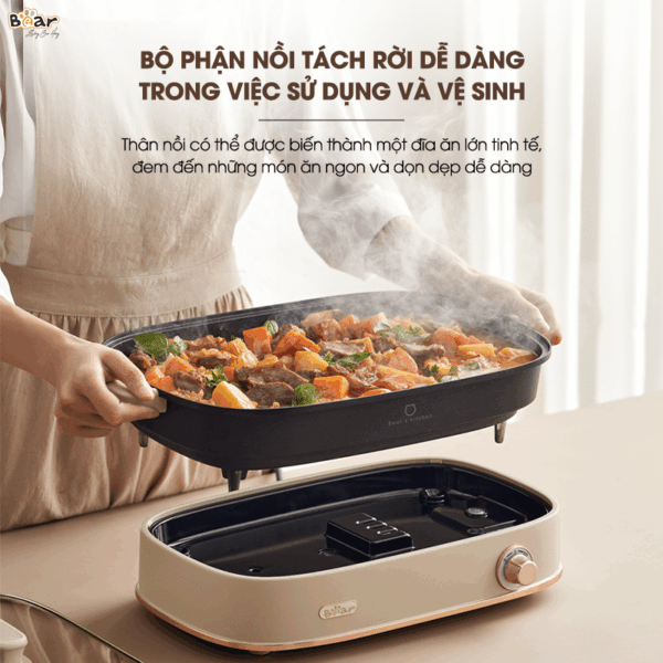 [Ưu đãi 300K + Freeship] Nồi lẩu nướng đa năng Bear SB-NL45K, dung tích 4.5L | Bảo hành 18 tháng - Ảnh 14