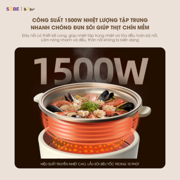 Nồi lẩu Bear 5L SB-NL05F - Ảnh 10