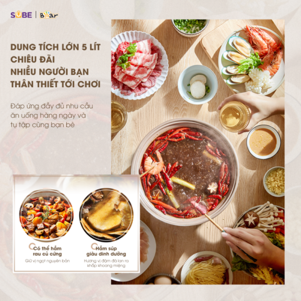 Nồi lẩu Bear 5L SB-NL05F - Ảnh 6