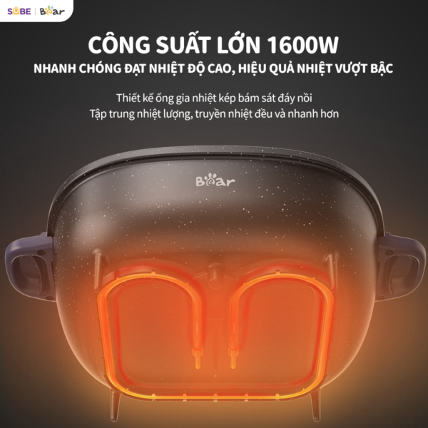 Nồi Lẩu Bear 6L SB-NL60U - Ảnh 5
