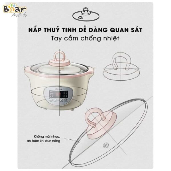 Nồi nấu chậm Bear 1.6l SUBE002 - Ảnh 13