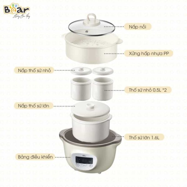 Nồi nấu chậm Bear 1.6l SUBE002 - Ảnh 16
