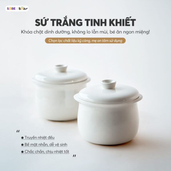 Chất liệu sứ trắng tự nhiên - An toàn tuyệt đối