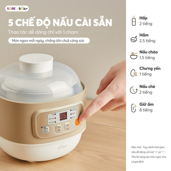 Nồi nấu chậm Bear 0.8L DDZ-A08T8 - Ảnh 8