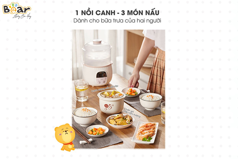 Nồi nấu chậm Bear 0.8l SUBE001 giúp bạn thỏa sức sáng tạo trong gian bếp nồi nấu chậm Bear 0.8l SUBE001