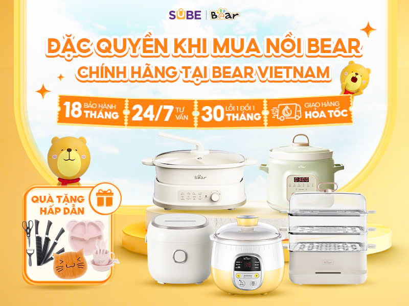Nồi nấu chậm Bear 0.8l SUBE001 tại Bear Việt Nam với nhiều ưu đãi nồi nấu chậm Bear 0.8l SUBE001