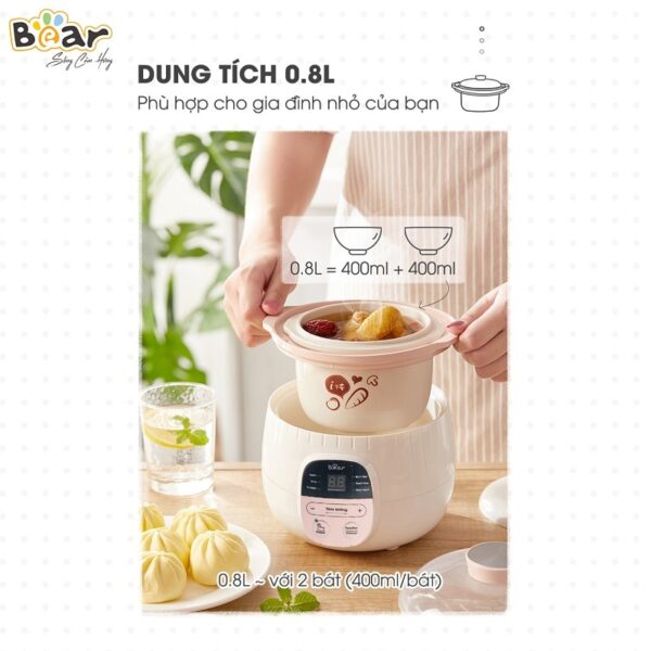 Nồi nấu chậm Bear 0.8L SUBE001 - Ảnh 13