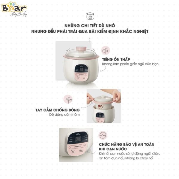 Nồi nấu chậm Bear 0.8L SUBE001 - Ảnh 9
