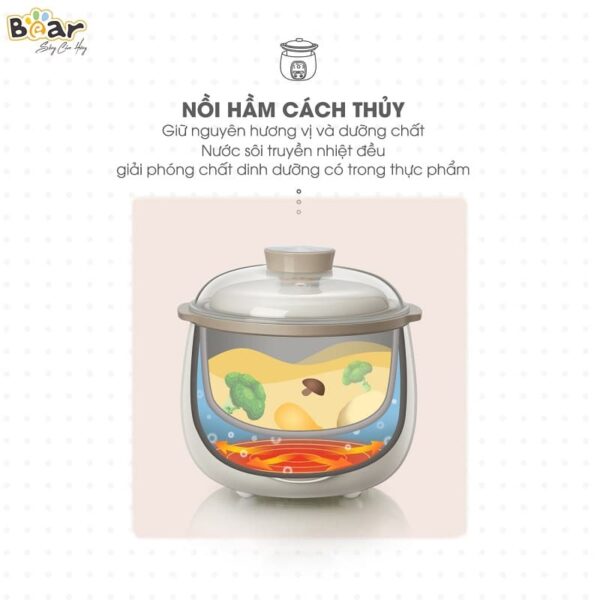 Nồi nấu chậm Bear 0.8L SUBE001 - Ảnh 6