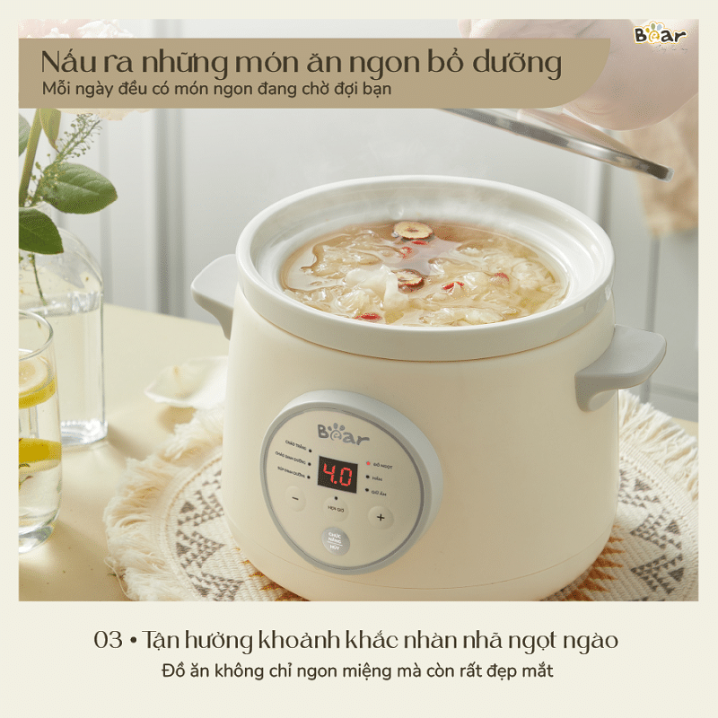 Nồi Bear 1.5L nấu đồ tráng miệng Nồi Bear 1.5L - Nồi nấu chậm Bear NNC15