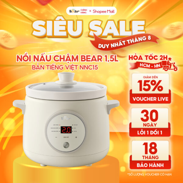 Nồi nấu chậm Bear 1.5L SB-NNC15