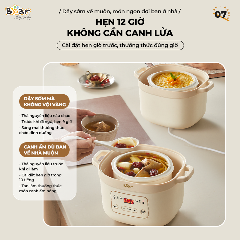 Hẹn giờ tiện lợi đến 12h của SB-NNC16 Hẹn giờ tiện lợi đến 12h của SB-NNC16