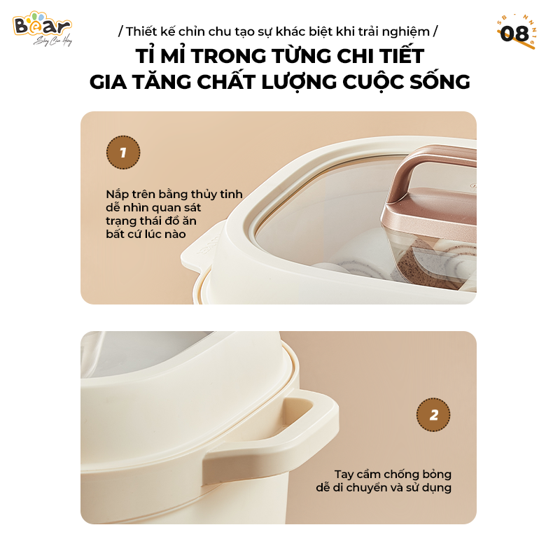 Thiết kế ấn tượng nồi Bear SB-NN16 Thiết kế ấn tượng nồi Bear SB-NN16
