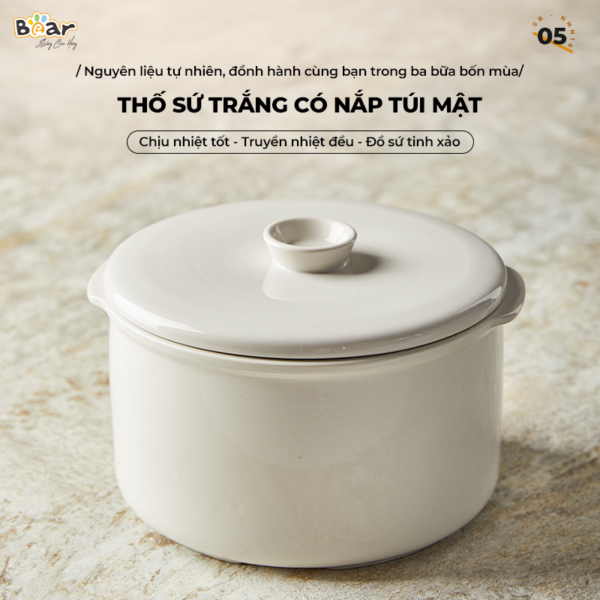 Nồi nấu cháo chậm Bear 1.6L vuông SB-NNC16 - Ảnh 7