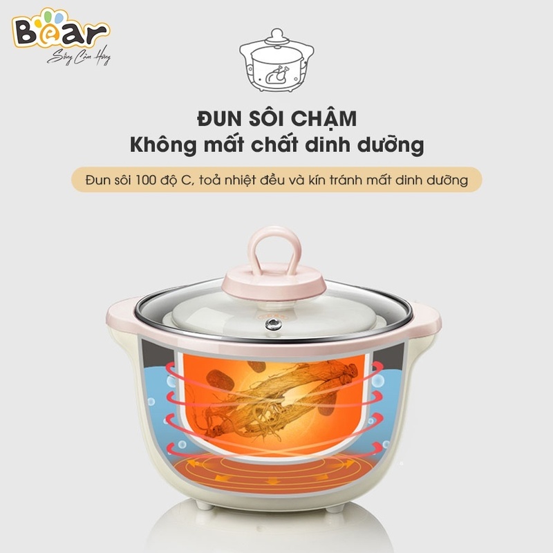 nồi nấu chậm bear 1.6l sube002